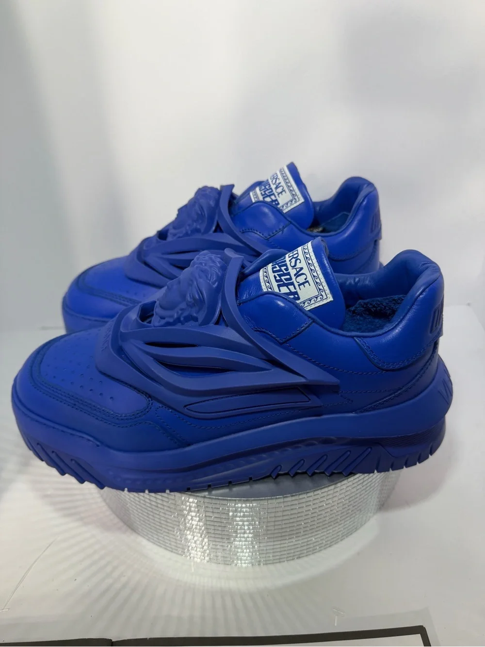 Versace mens Royal Blue Medusa Strap Sneakers size 41/8 new w / out tags box